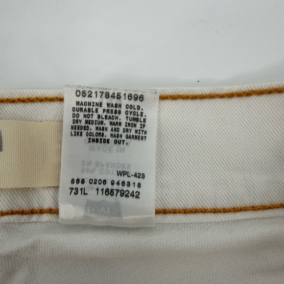 Levis Slouch 504 Low Rise Bootcut Grunge Y2K Retro Off White Jeans Womens 13M - Picture 12 of 14